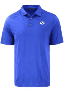 Cutter and Buck BYU Cougars Mens Blue Coastline Eco Short Sleeve Polo