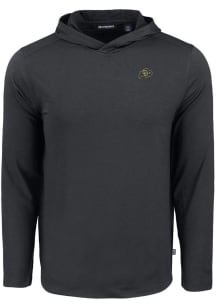 Cutter and Buck Colorado Buffaloes Mens Black Coastline Eco Long Sleeve Lightweight Hoodie