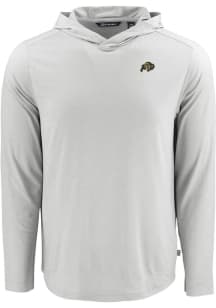 Cutter and Buck Colorado Buffaloes Mens Grey Coastline Eco Long Sleeve Lightweight Hoodie