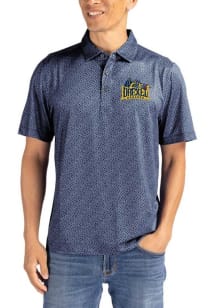 Cutter and Buck Drexel Dragons Mens Navy Blue Pike Pebble Short Sleeve Polo