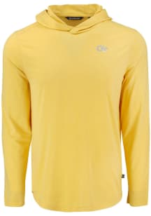 Cutter and Buck GA Tech Yellow Jackets Mens Yellow Coastline Eco Long Sleeve Hoodie