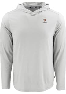 Cutter and Buck Harvard Crimson Mens Grey Coastline Eco Long Sleeve Hoodie