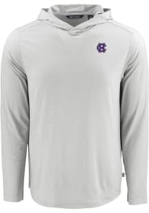 Cutter and Buck Holy Cross Crusaders Mens Grey Coastline Eco Long Sleeve Hoodie