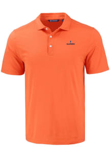 Cutter and Buck Illinois Fighting Illini Mens Orange Coastline Eco Short Sleeve Polo