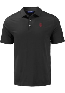 Cutter and Buck Indiana Hoosiers Mens Black Coastline Eco Short Sleeve Polo