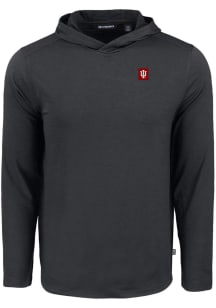 Cutter and Buck Indiana Hoosiers Mens Black Block Logo Coastline Eco Long Sleeve Hoodie