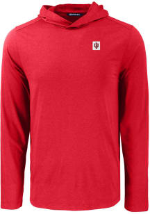 Cutter and Buck Indiana Hoosiers Mens Red Block Logo Coastline Eco Long Sleeve Hoodie