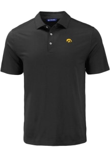 Cutter and Buck Iowa Hawkeyes Mens Black Coastline Eco Short Sleeve Polo