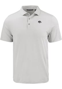 Cutter and Buck Iowa Hawkeyes Mens Charcoal Coastline Eco Short Sleeve Polo