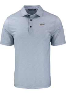 Cutter and Buck James Madison Dukes Mens Grey Pike Pebble Short Sleeve Polo