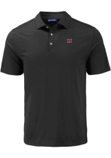 Cutter and Buck Miami RedHawks Mens Black Coastline Eco Short Sleeve Polo