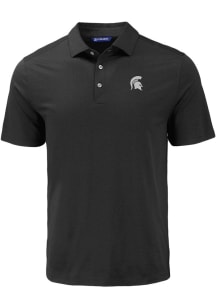 Cutter and Buck Michigan State Spartans Mens Black Coastline Eco Short Sleeve Polo