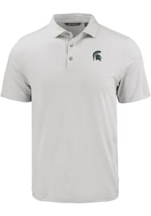 Cutter and Buck Michigan State Spartans Mens Charcoal Coastline Eco Short Sleeve Polo