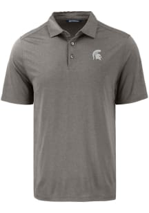 Cutter and Buck Michigan State Spartans Mens Grey Coastline Eco Short Sleeve Polo