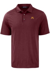 Cutter and Buck Minnesota Golden Gophers Mens Maroon Coastline Eco Short Sleeve Polo