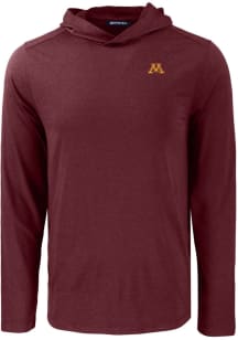 Cutter and Buck Minnesota Golden Gophers Mens Maroon Coastline Eco Long Sleeve Hoodie
