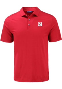 Cutter and Buck Nebraska Cornhuskers Mens Cardinal Coastline Eco Short Sleeve Polo