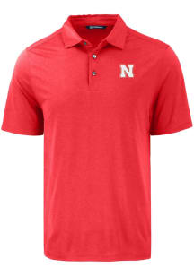 Cutter and Buck Nebraska Cornhuskers Mens Red Coastline Eco Short Sleeve Polo
