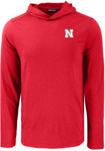 Cutter and Buck Nebraska Cornhuskers Mens Cardinal Coastline Eco Long Sleeve Lightweight Hoodie