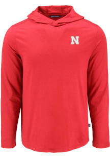 Cutter and Buck Nebraska Cornhuskers Mens Red Coastline Eco Long Sleeve Lightweight Hoodie