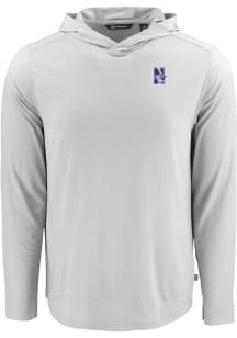 Cutter and Buck Northwestern Wildcats Mens Grey Coastline Eco Long Sleeve Hoodie