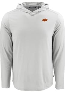 Cutter and Buck Oklahoma State Cowboys Mens Grey Coastline Eco Long Sleeve Hoodie