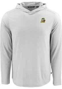 Cutter and Buck Oregon Ducks Mens Grey Coastline Eco Long Sleeve Hoodie