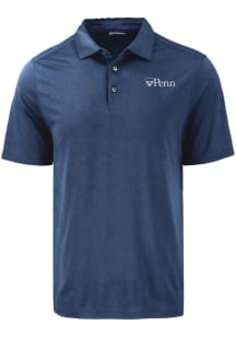 Cutter and Buck Pennsylvania Quakers Mens Navy Blue Coastline Eco Short Sleeve Polo