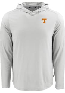 Cutter and Buck Tennessee Volunteers Mens Grey Coastline Eco Long Sleeve Hoodie