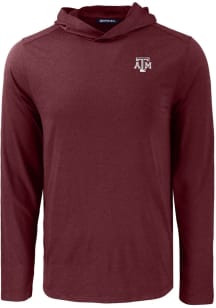Cutter and Buck Texas A&M Aggies Mens Maroon Coastline Eco Long Sleeve Lightweight Hoodie