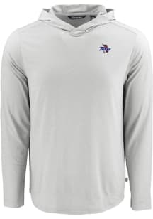 Cutter and Buck Tulsa Golden Hurricane Mens Grey Coastline Eco Long Sleeve Hoodie
