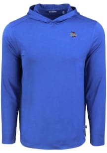 Cutter and Buck Tulsa Golden Hurricane Mens Blue Coastline Eco Long Sleeve Hoodie