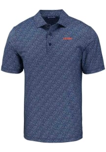 Cutter and Buck UConn Huskies Mens Navy Blue Pike Pebble Short Sleeve Polo