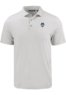 Cutter and Buck UConn Huskies Mens Charcoal Mascot Coastline Eco Short Sleeve Polo