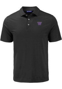 Cutter and Buck Washington Huskies Mens Black Coastline Eco Short Sleeve Polo