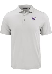 Cutter and Buck Washington Huskies Mens Charcoal Coastline Eco Short Sleeve Polo