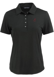 Cutter and Buck Alabama Crimson Tide Womens Black Alumni Coastline Eco Short Sleeve Polo Shirt