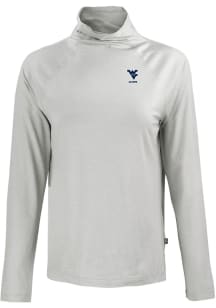 Cutter and Buck West Virginia Mountaineers Womens Grey Alumni Coastline Eco Funnel Neck Crew Sweat..