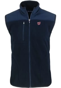 Cutter and Buck Washington Nationals Big and Tall Navy Blue Cascade Sherpa Mens Vest