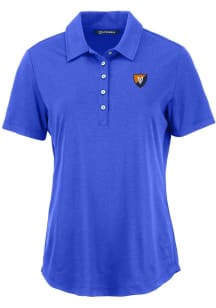 Cutter and Buck Illinois Fighting Illini Womens Blue Vault Coastline Eco Short Sleeve Polo Shirt