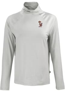 Cutter and Buck Minnesota Golden Gophers Womens Grey Vault Coastline Eco Funnel Neck Crew Sweatshi..