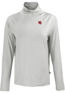 Cutter and Buck Nebraska Cornhuskers Womens Grey Vault Coastline Eco Funnel Neck Crew Sweatshirt