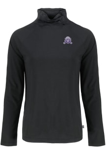 Cutter and Buck Northwestern Wildcats Womens Black Vault Coastline Eco Funnel Neck Crew Sweatshirt