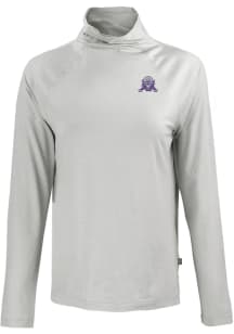 Cutter and Buck Northwestern Wildcats Womens Grey Vault Coastline Eco Funnel Neck Crew Sweatshirt