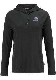 Cutter and Buck Northwestern Wildcats Womens Black Vault Coastline Eco Hooded Sweatshirt