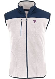 Cutter and Buck Washington Nationals Mens White Cascade Sherpa Sleeveless Jacket
