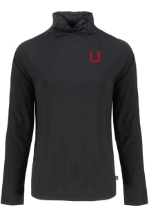 Cutter and Buck Utah Utes Womens Black Vault Coastline Eco Funnel Neck Crew Sweatshirt