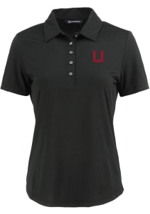 Cutter and Buck Utah Utes Womens Black Vault Coastline Eco Short Sleeve Polo Shirt