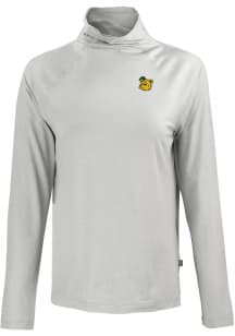 Cutter and Buck Baylor Bears Womens Grey Vault Sailor Coastline Eco Funnel Neck Crew Sweatshirt