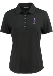 Cutter and Buck K-State Wildcats Womens Black Vintage Wabash Coastline Eco Short Sleeve Polo Shirt